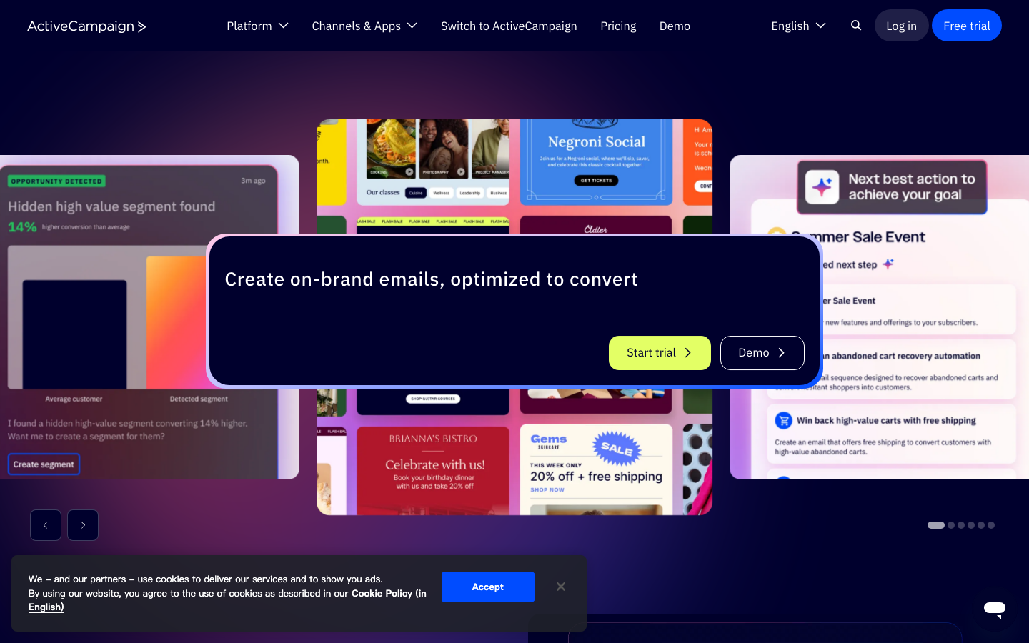 ActiveCampaign official website, captured June 2026