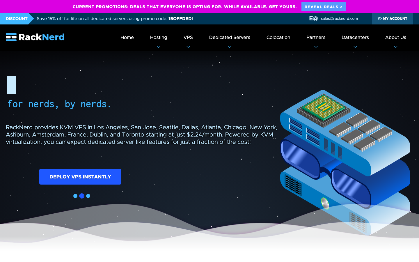 RackNerd official website, captured June 2026