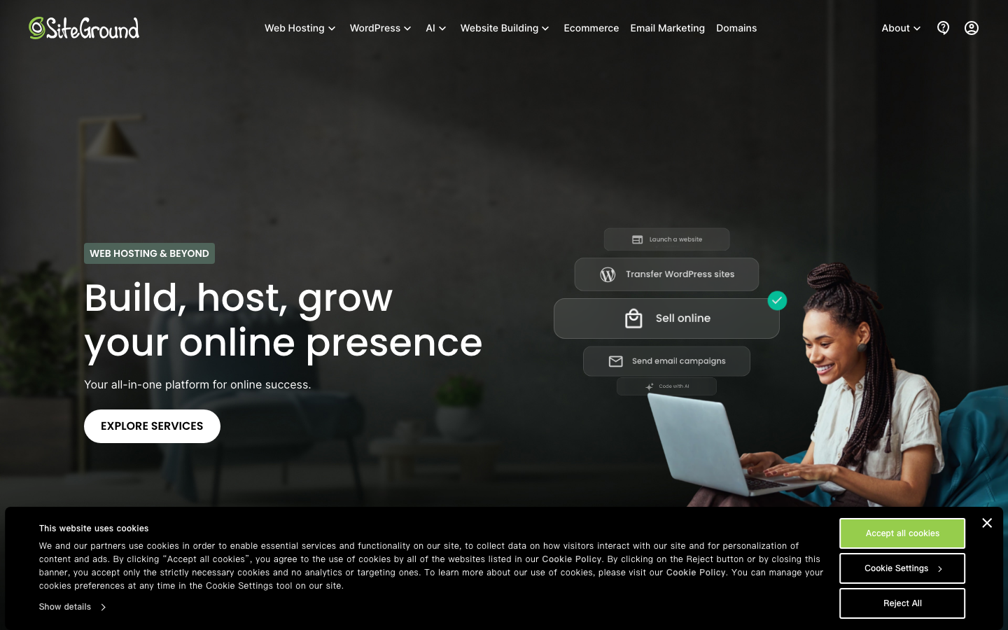 SiteGround official website, captured June 2026